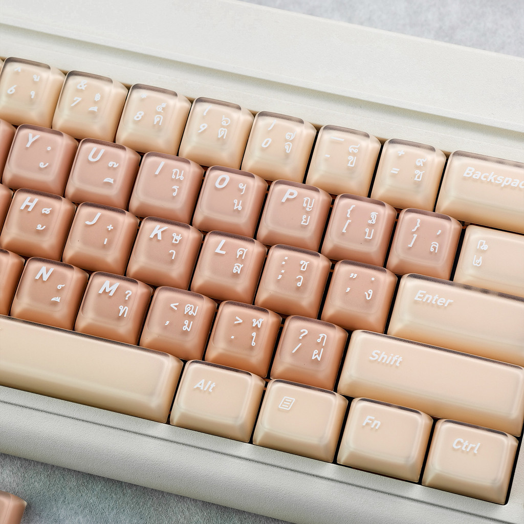 EN/Thmaimooo Liquid Foundation 2.0 Keycap CSA Profile 132 Teclas PBT PC Double Shot Square Keycaps Aula F75 Galaxy 100 C