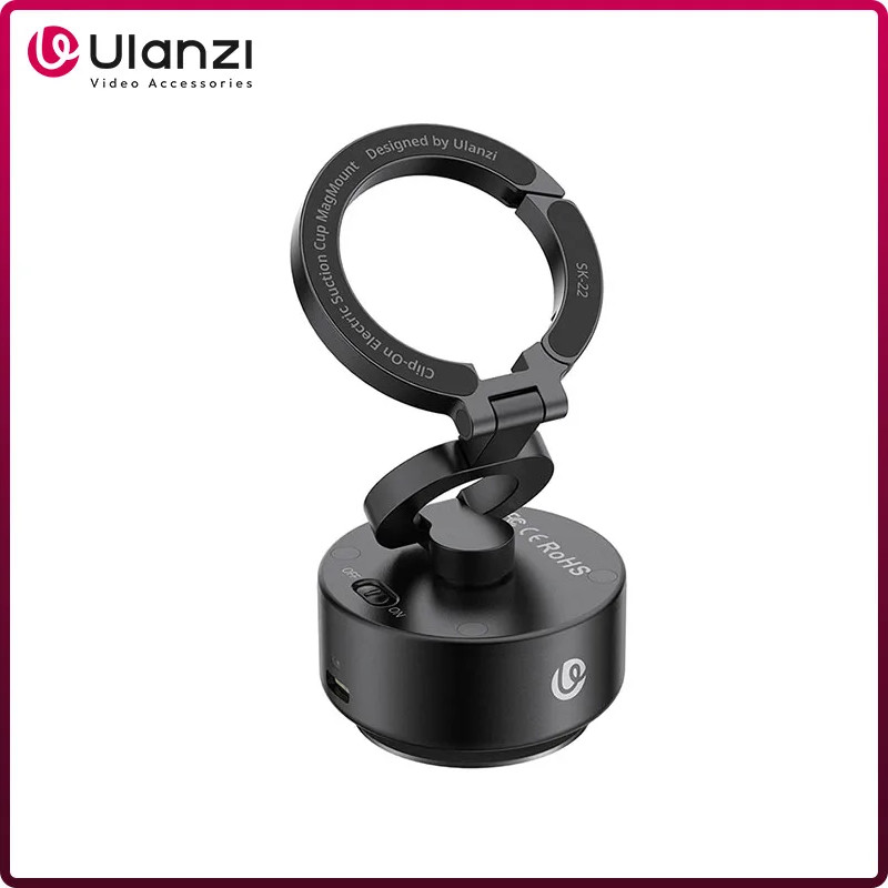 ​ Ulanzi SK-22 Ventosa Elétrica Com Clipe MagMount Suporte Para Telefone iPhone 16 15 14 13 Paredes Windows Vihicle