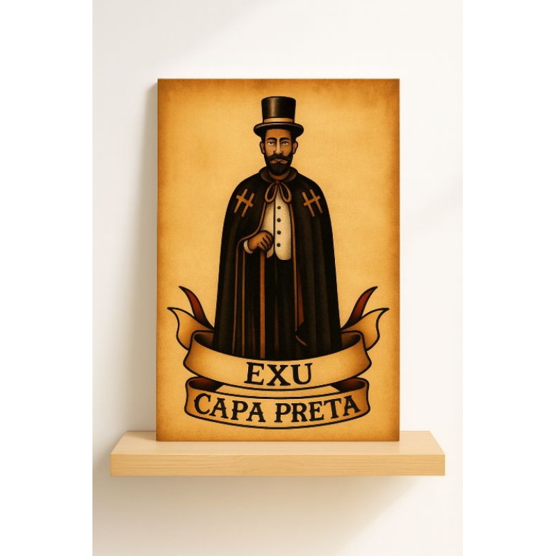 QUADRO Decorativo Exu Capa Preta
