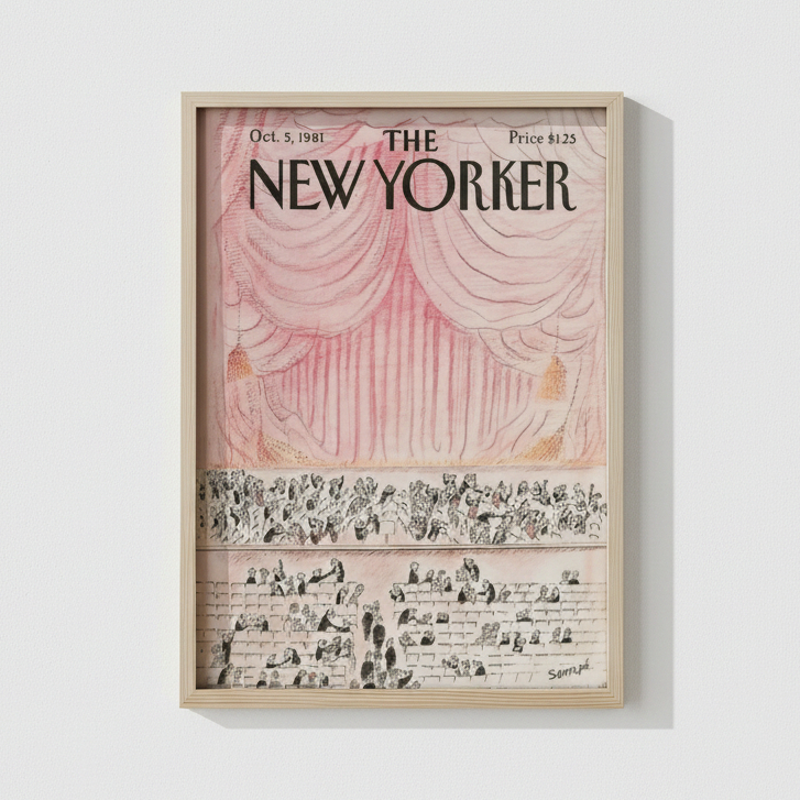 Quadros decorativos New Yorker capa antiga teatro ópera show (1 peça)