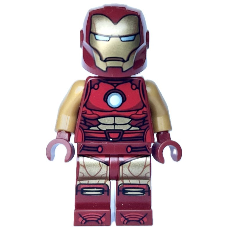 Minifigure Iron Man, Pearl Gold Arms, Round Arc Reactor