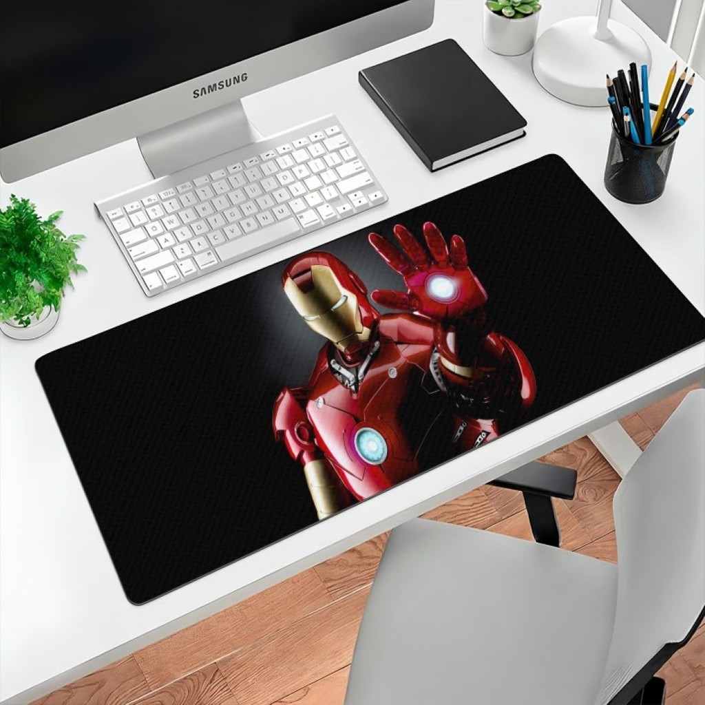Mousepad 80x30 Homem De Ferro Armadura Mark Reactor Arc Neoprene Seca Rápido Antiderrapante Deslize