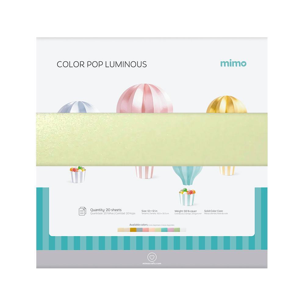 Papel Color Pop Luminous Camomila Mimo - 30,5 x 30,5 cm - 250 g - 20 Fls