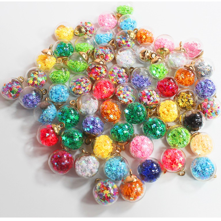 Rodada DIY 16mm Vidro Bola Pingente Cocar DIY Acessórios Saco Fivela De Telefone Móvel Pingente Brincos Acessórios