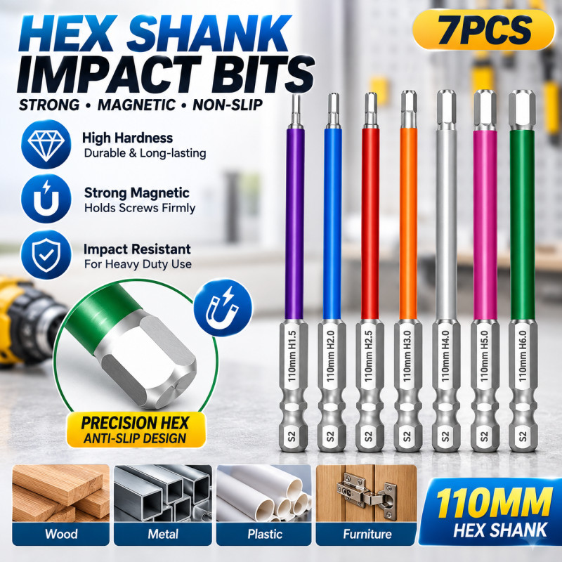 Estendido Colorido Impacto Hex Bit Set Magnético Forte Super Duro para Perfuração Elétrica