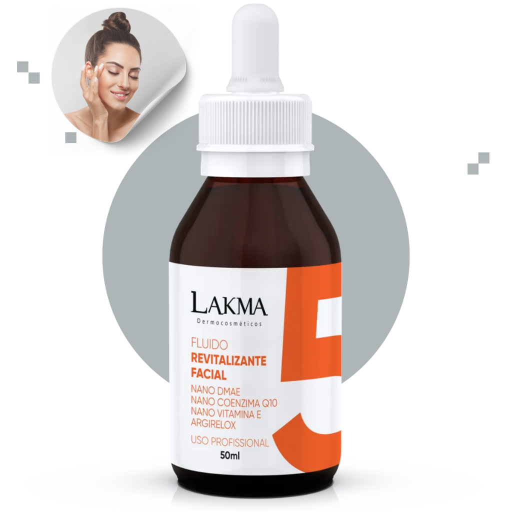 Fluido Revitalizante Facial Lakma 50ml Passo 5 Rejuvenescedor Nano DMAE Coezima Q10 Fill Up Firmador