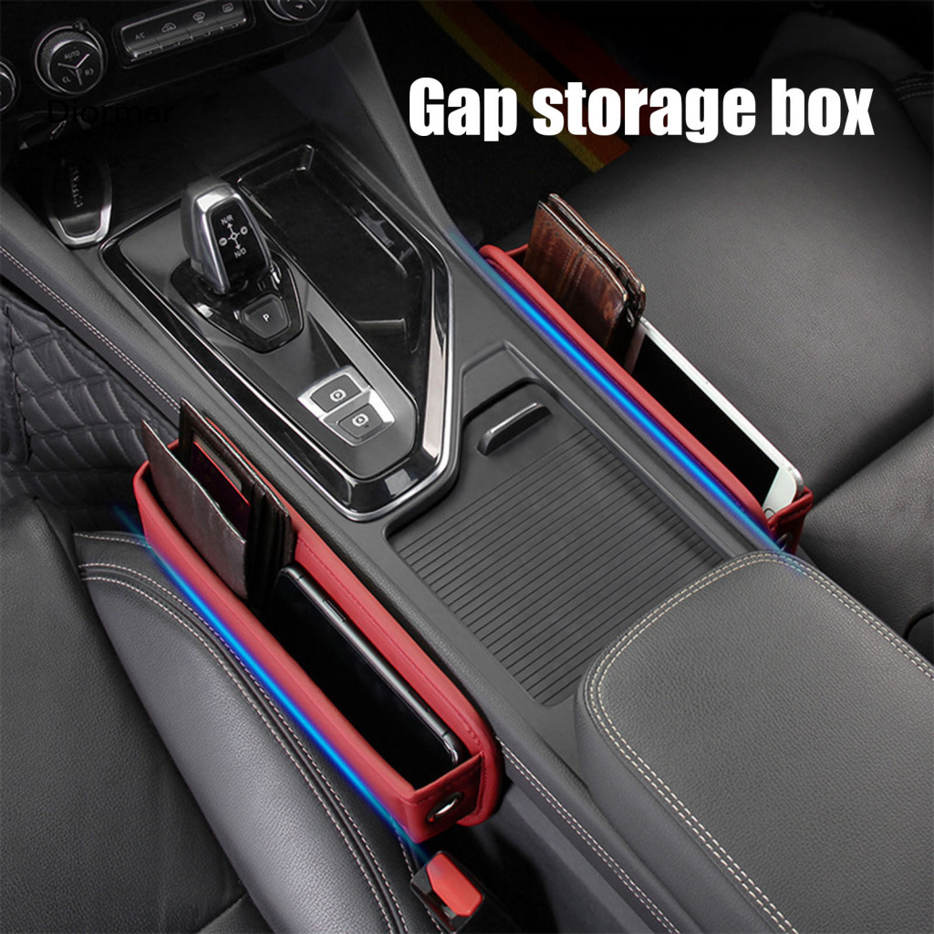 Automotive Storage Box Car Gap Filler for Phones Seat Organizer Multifunction Faux Leather Side Pocket for Wallet Cards
