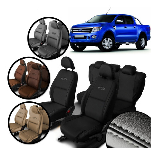 Capa De Banco Couro especifica Ford Ranger 2013/2017 S/apoio