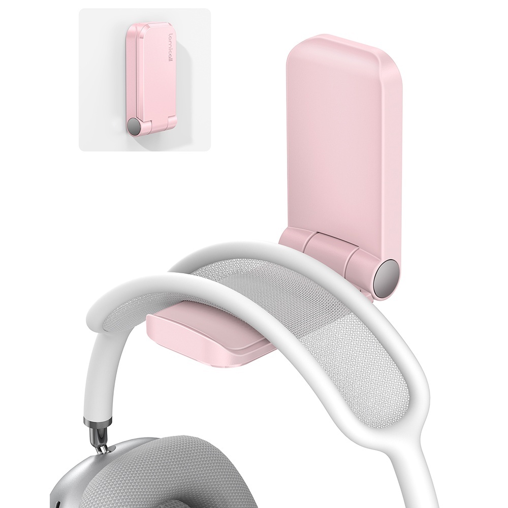 Suporte Dobrável Mesa Lamicall Dh02 p/Fone Ouvido Rosa 2 Unidades