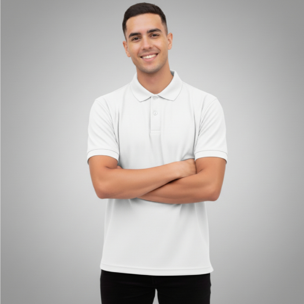 Camisa Masculina Gola Polo Piquet Preto Lisa Confortável Casual Uso Diário Manga Curta Moderna Leve