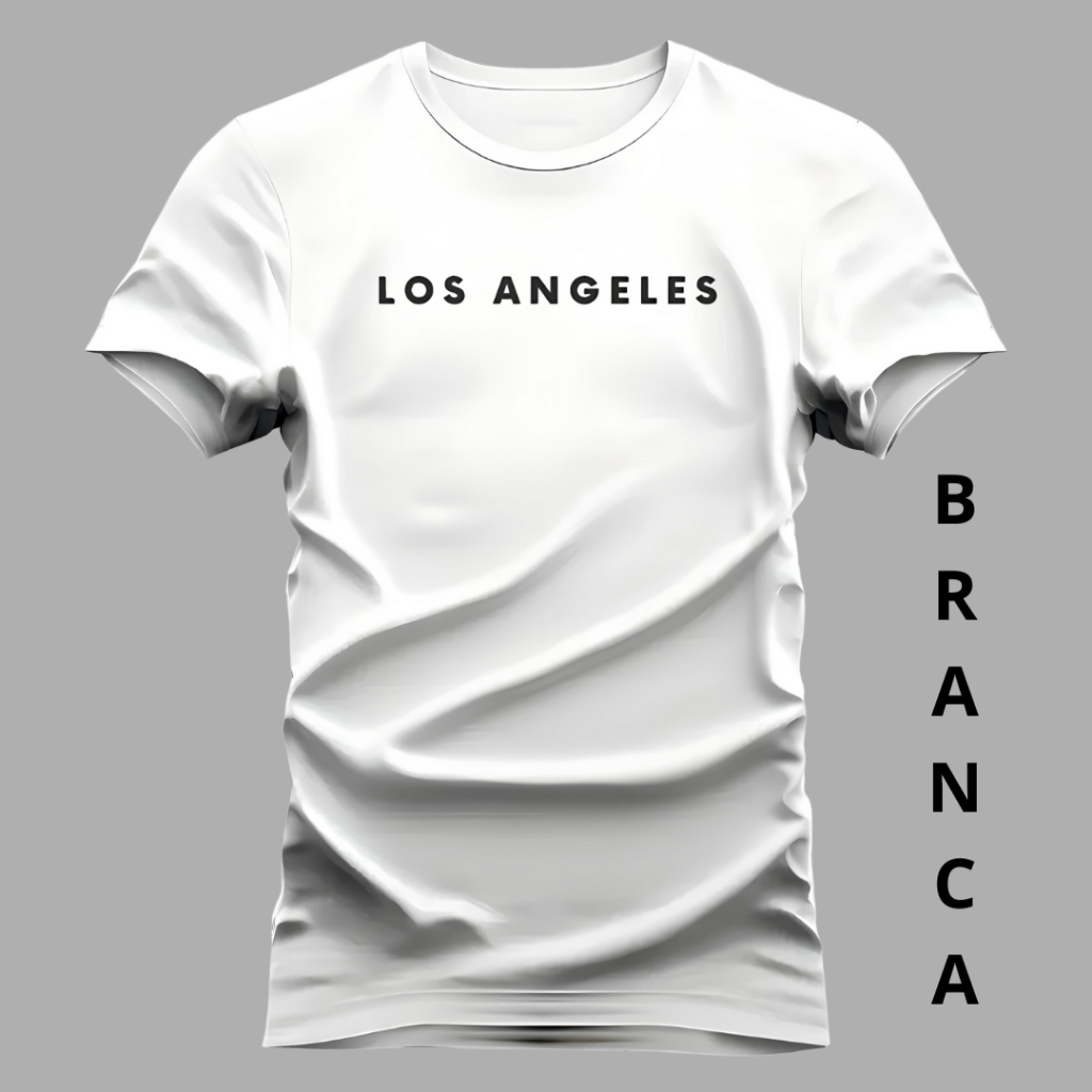 Camiseta Unissex Los Angeles Preto Camisa De Envio Imediato Blusa 100% Algodão
