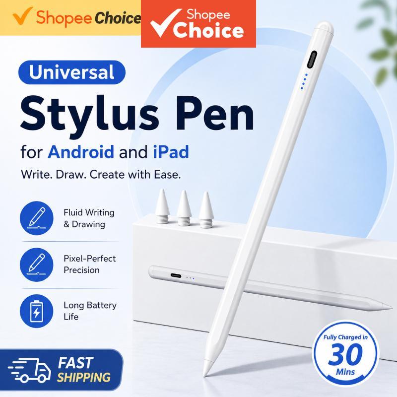 Caneta Stylus de Ponta Fina para iPad iOS Android Windows Tablet Phone Suave Sem Atraso Alta Precisão Lápis Ativo