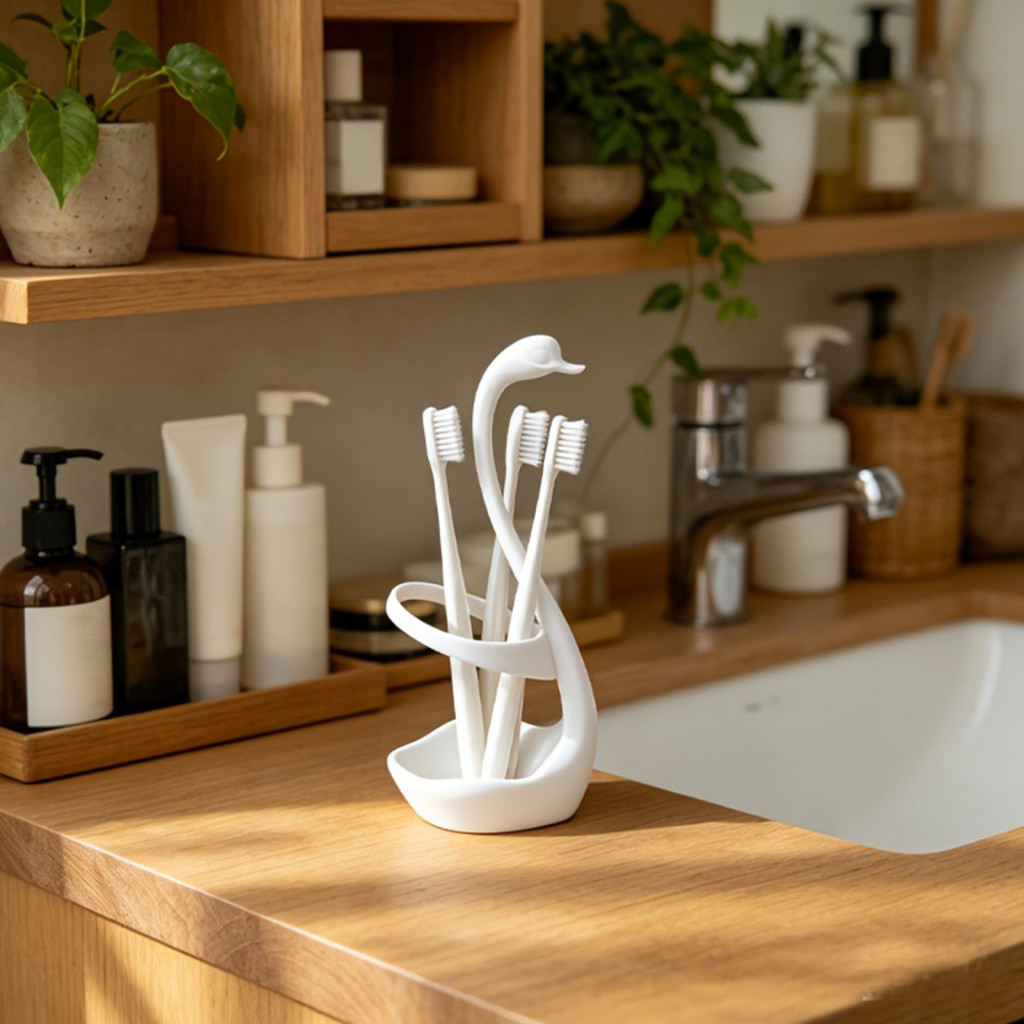 Elegant swan design: simple artistic shape both a storage rack and high-looking desktop decoration
