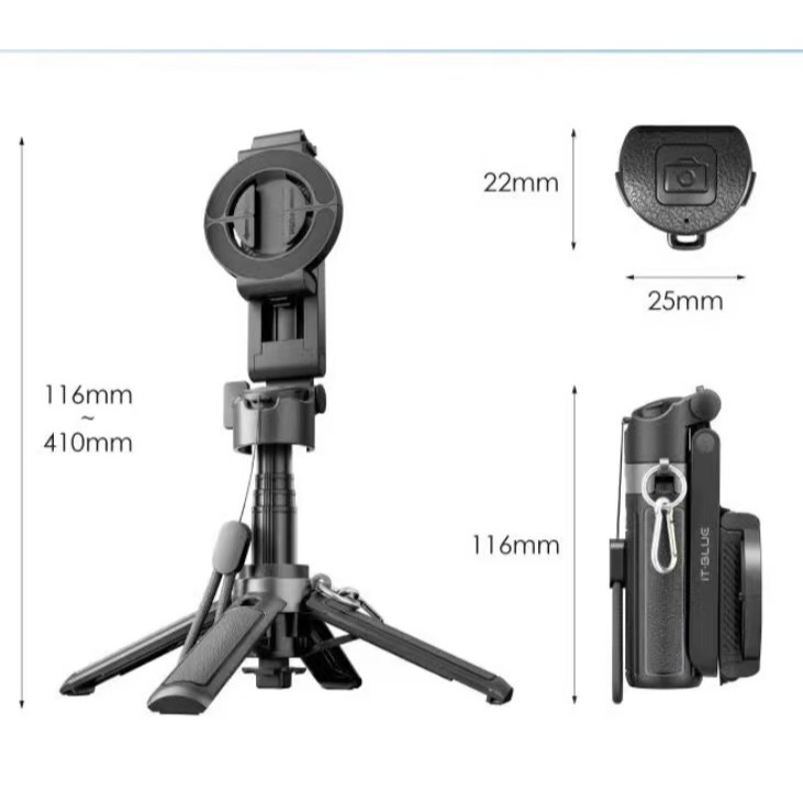 Magnético Tripé E Bastão De Selfie 360° Dobrável E Portátil Com Controle