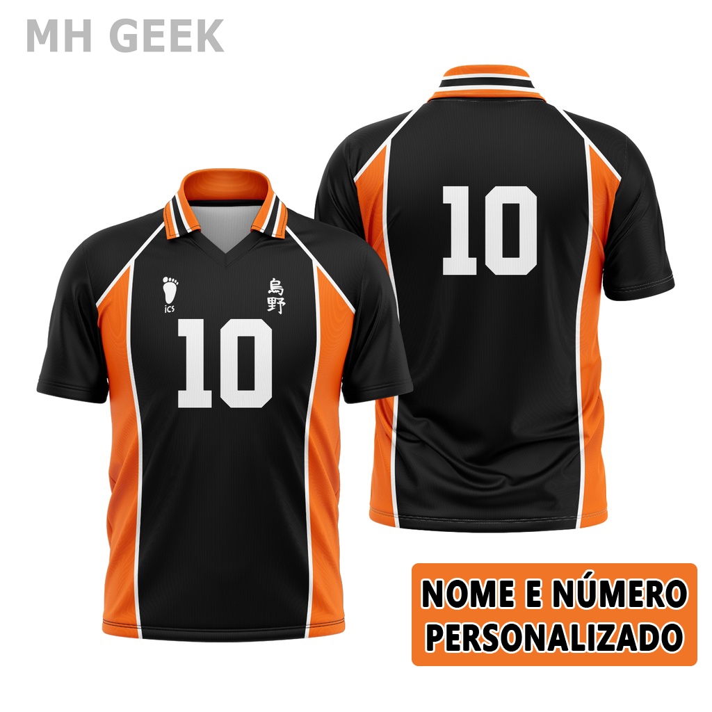 Camisa Camiseta Anime Haikyuu Kurasuno Preto Estampada Unisex Adulto Infantil