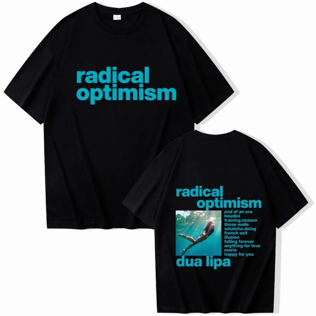 Max Okavango unisex oversized streetwear camiseta radical optimism dua lipa preto