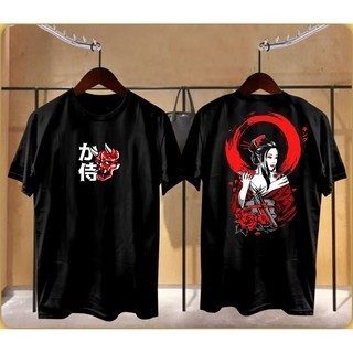 Camisa Camiseta unisex Básica Algodão Samurai Geisha Bunga Black Premium ,top