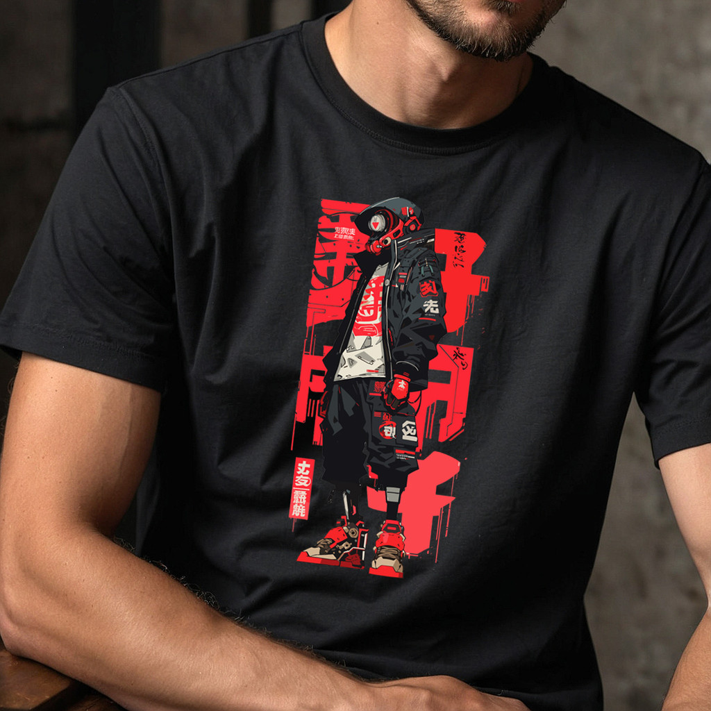 Camiseta Cool Beast Robo Preto Vermelho - Unisex - 100% algodão