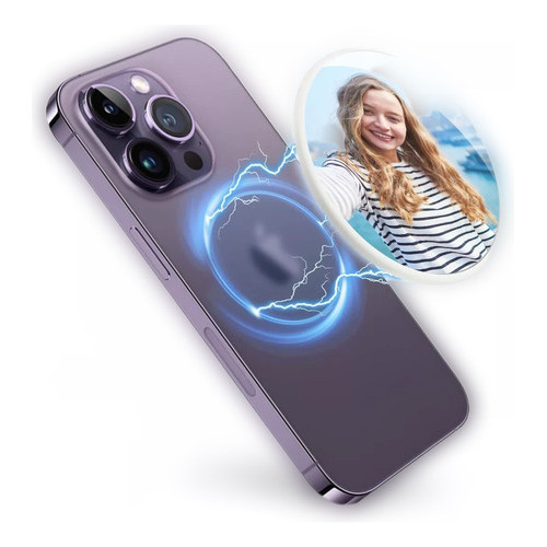 Espelho Magnético para Selfie — Ideal para vloggers e influenciadores. Tira fotos perfeitas com a câmera traseira do cel