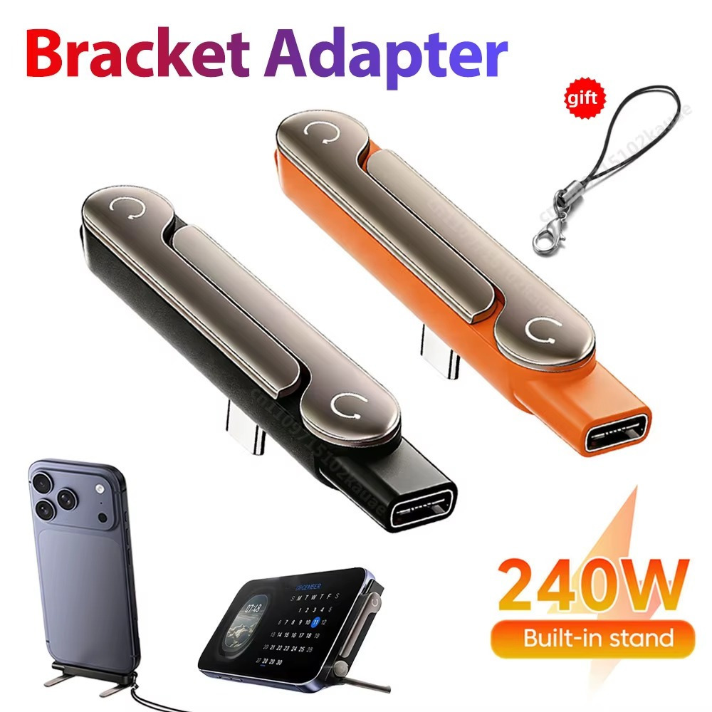 Cabo Adaptador Dobrável Tipo-C 240W Com Suporte De Carga Pro Turbo Para Celular Tablet E Notebook OTG ANDROID IPHONE