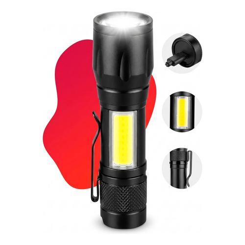 Mini Lanterna Led Tática Usb Recarregável Militar Zoom E Cob