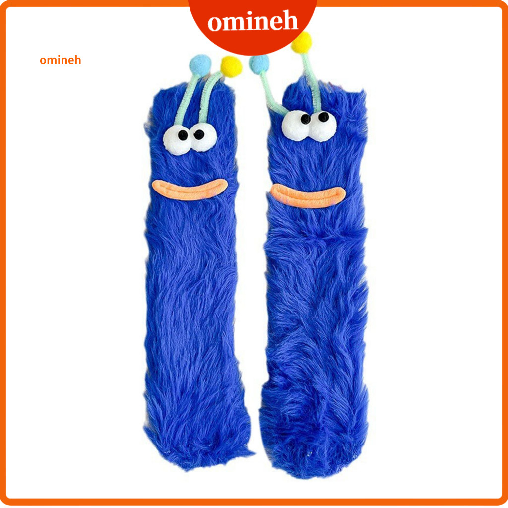 Mink Velvet Socks Brightly Colored Cozy Cartoon Fuzzy with Eyes – Cute Fluffy Winter Indoor for Women Men Girls Boys F