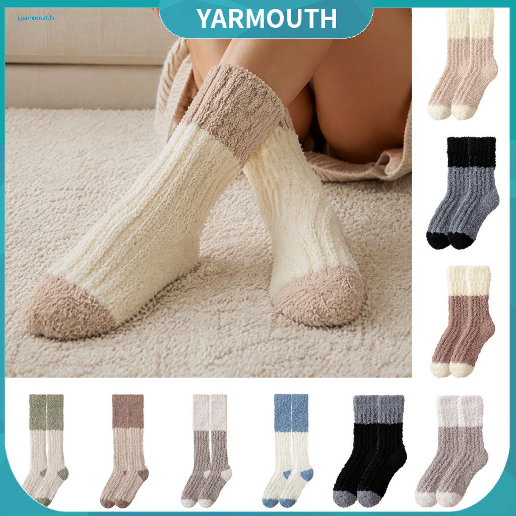 Winter Warm Calf Socks Thermal Coral Fleece Women’s Thickened Plush – Sleep Anti-static Cozy Indoor for Weather