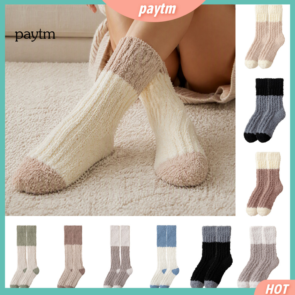 Warm Crew Socks for Winter Long Plush Women’s Thickened Coral Fleece – Thermal Sleep Anti-static Cozy Indoor Hosiery