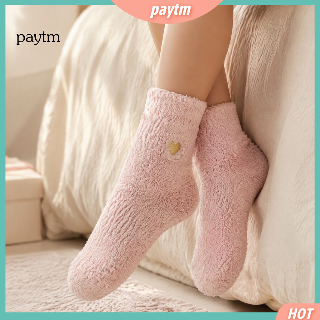 Cozy Plush Thermal Socks 1 Pair Women's Fuzzy Slipper Soft Warm Winter Home Fluffy Fleece Crew for Indoor Comfort and Sl