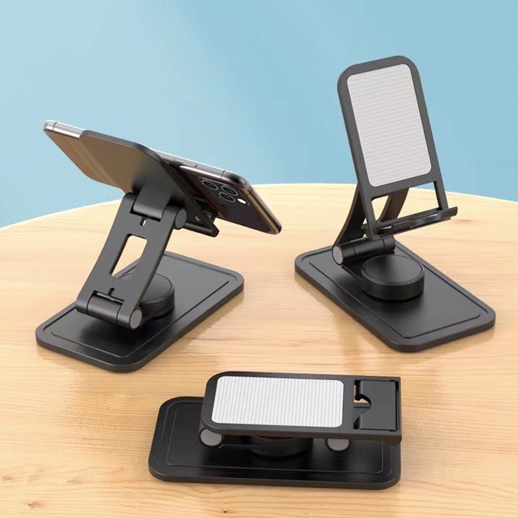 360 ° Suporte De Alumínio De Mesa Base Giratória Ajustável Para Smartphones E Tablets