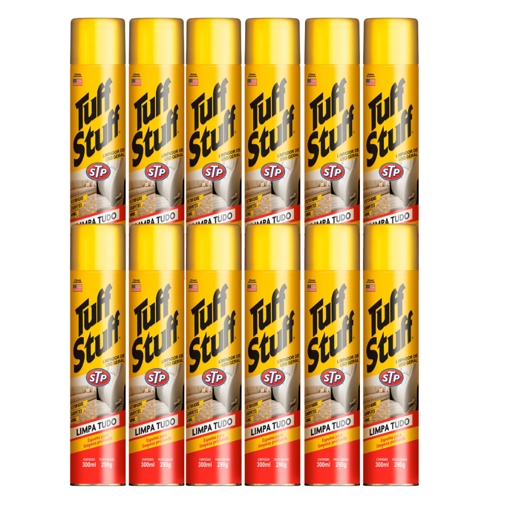 Kit com 12 Espuma Stp Tuff Stuff Limpa Tudo Caixa Fehada