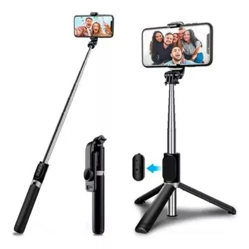 Bastão de Selfie Tripé Bluetooth para Android iPhone Fotos e Vídeos