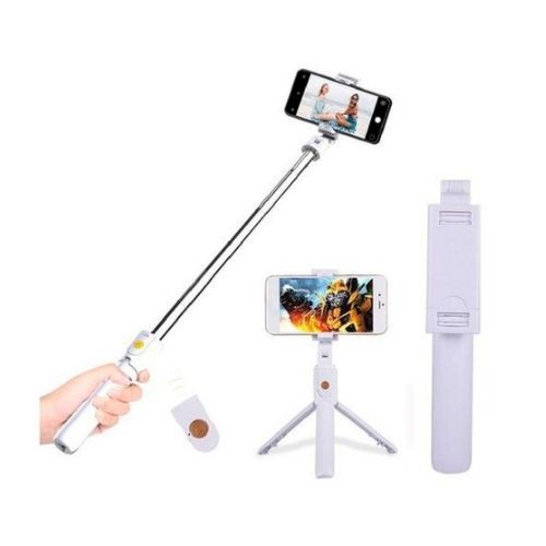 Bastão Com Tripé,controle Bluetooth,branco- iPhone/andoid