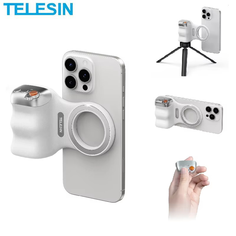 TELESIN Suporte Magnético para Câmera de Telefone Punho de Mão para Fotografia Auxiliar de Filmagem, Alça de Controle