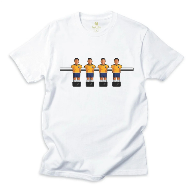 Camiseta Masculina Com Estampa Pebolim Futebol Tecido Premium 100% Algodão
