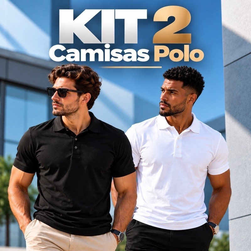 Kit 2 Camisas Polo Masculina Piquet Work Premium