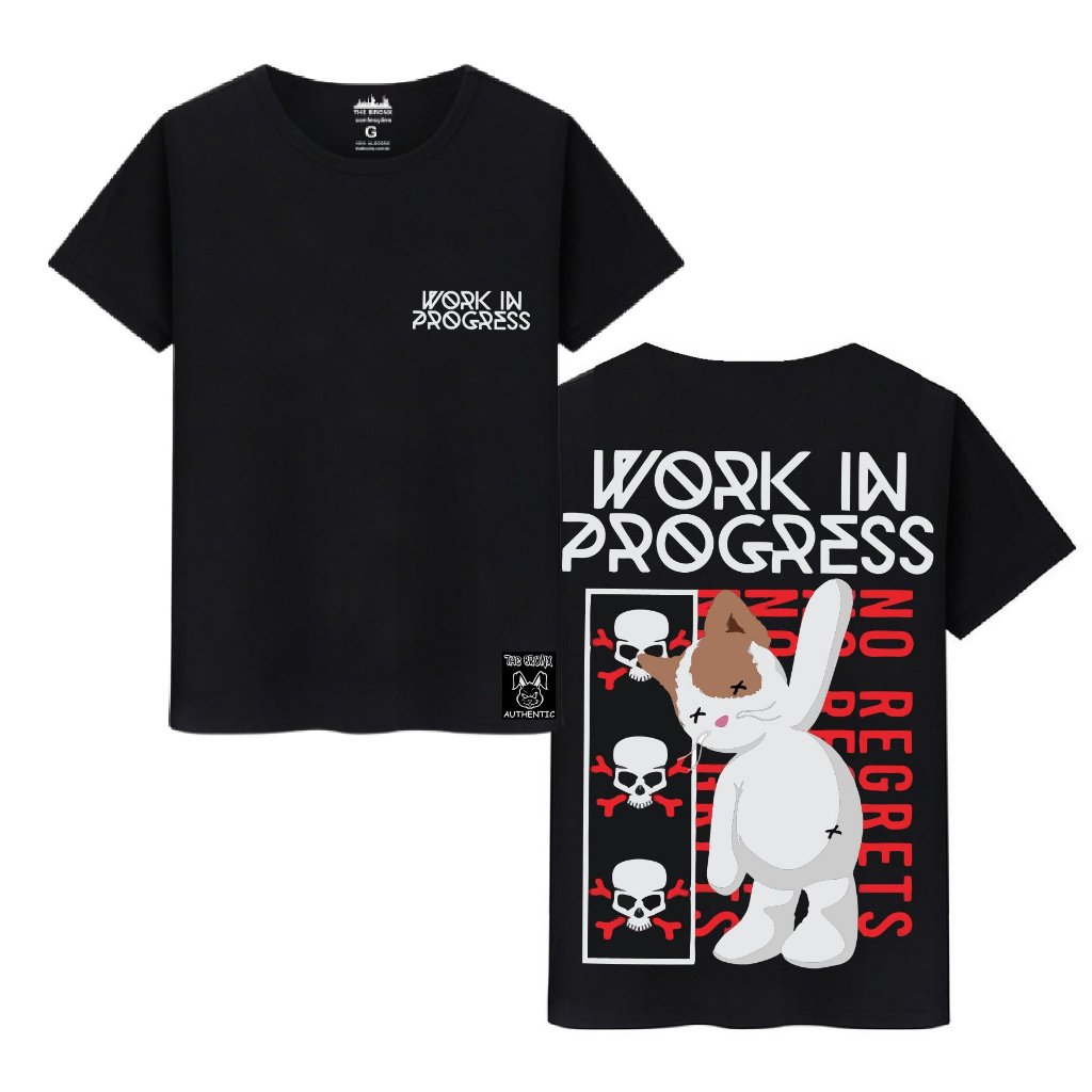 Camiseta Masculina Algodão Casual Streetwear Work In Progress