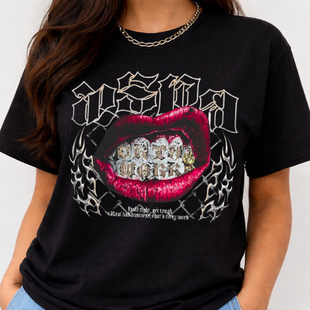 Camiseta T-Shirt Unissex Aespa Kpop Streetwear Dirty Work Camisa 100% Algodão