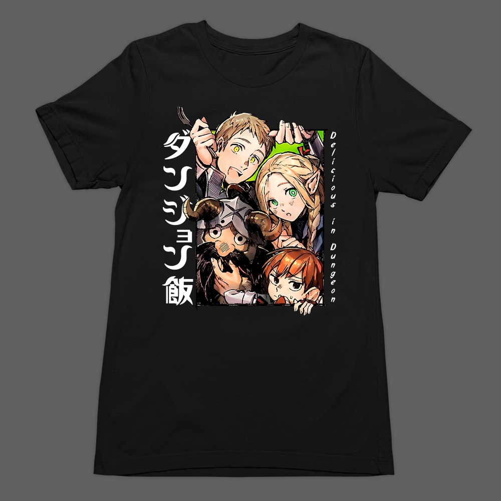 Camiseta Básica T-Shirt Delicious in Dungeon Anime Dungeon Meshi Personagens