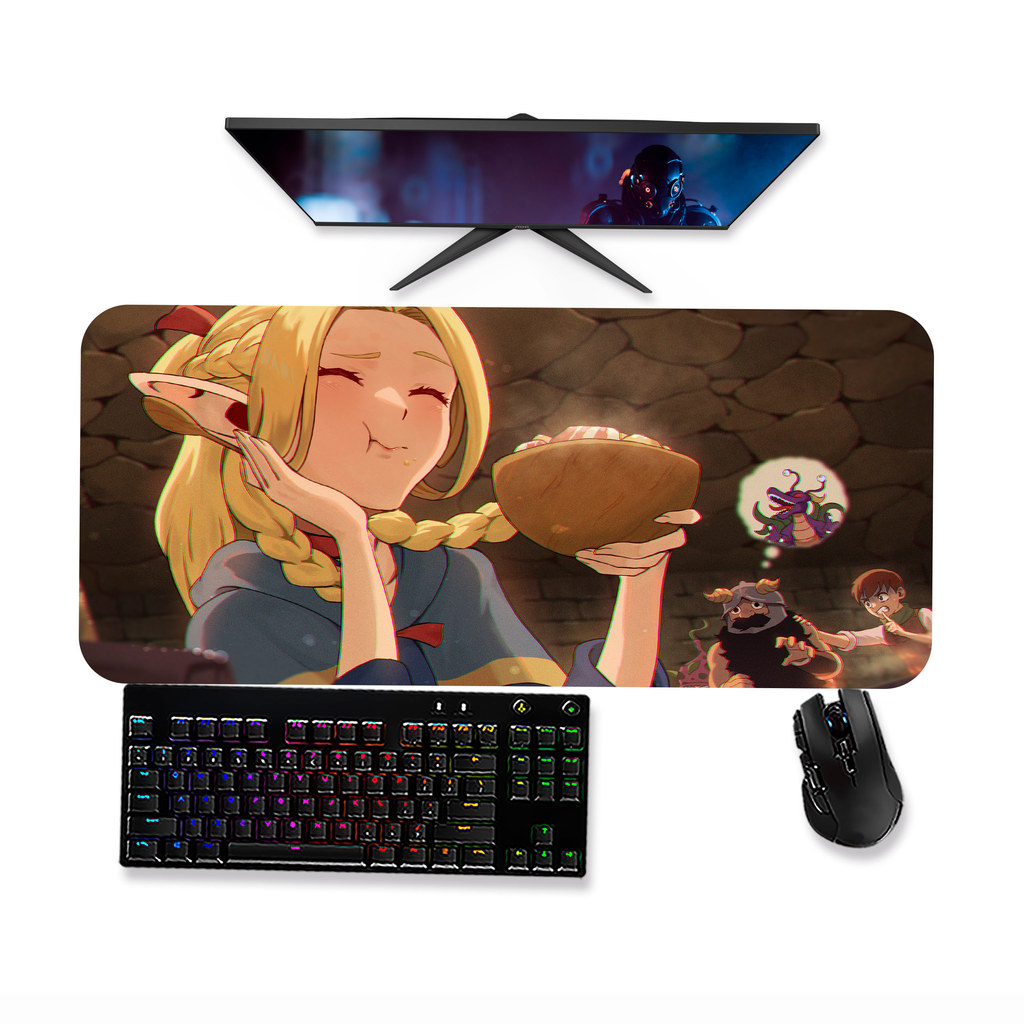 Mouse pad DUNGEON MESHI DELICIOUS IN DUNGEON MARCILLE 2 Mousepad Gamer  Grande 90x40 80x40 60x40 70x30 45x40