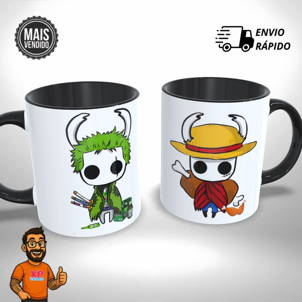 Caneca Personalizada Hollow Knight One Piece Luffy Zoro Gamer Presente