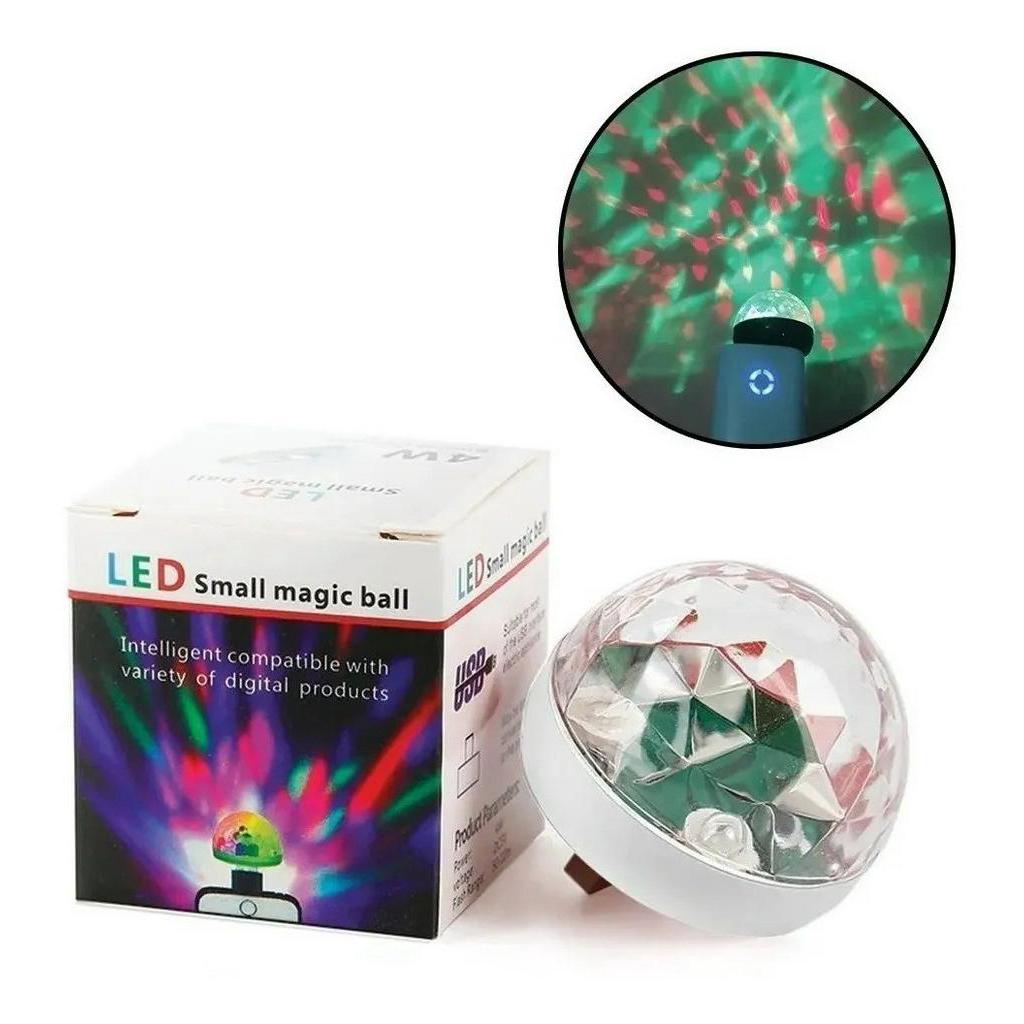 Mini Globo De Festa Luz Led Rgb Celular Carro Usb Promoção