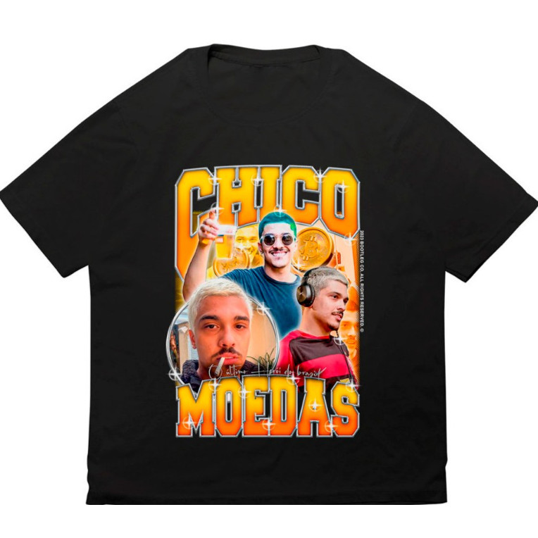 Camisa Chico Moedas Vintage Graphic Tee - Camiseta 100% Algodão