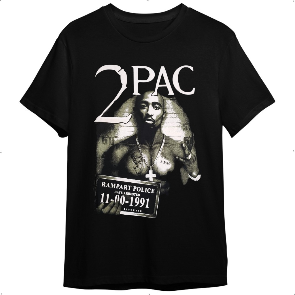 camiseta unissex oversized streetwear 2pac preto rap vintage graphic icônico