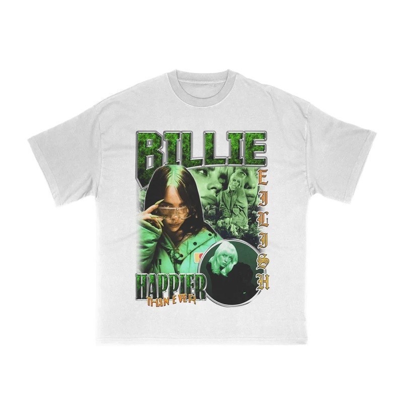 Camisa Billie Eilish Vintage - Camiseta 100% Algodão Graphic Tee - Envio Imediato