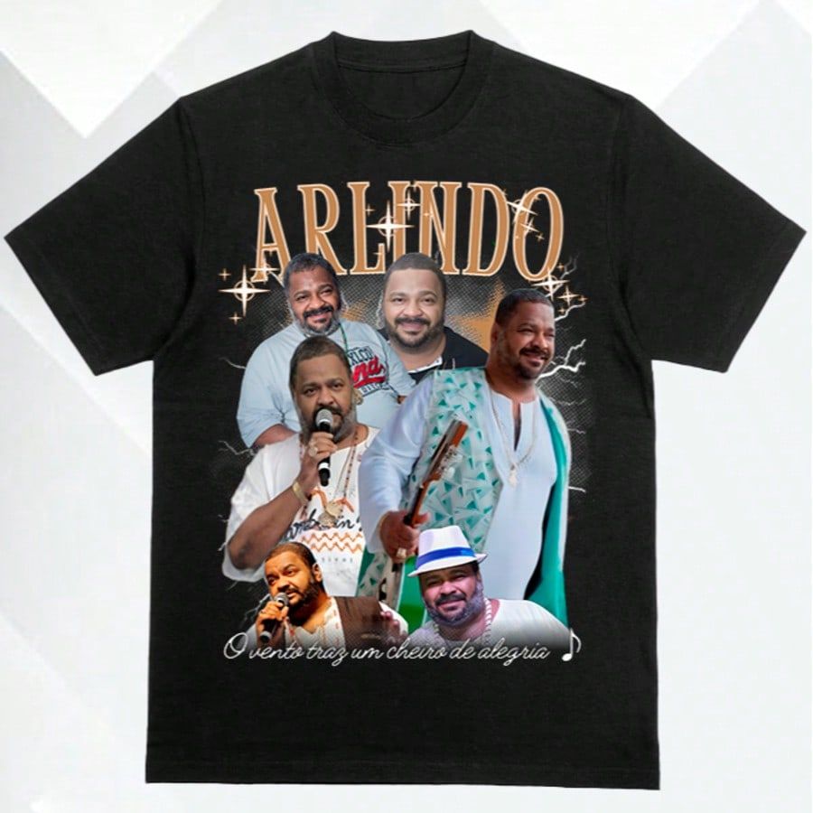 Camiseta Arlindo Cruz Graphic Tee 100% Algodão Unissex Plus Size