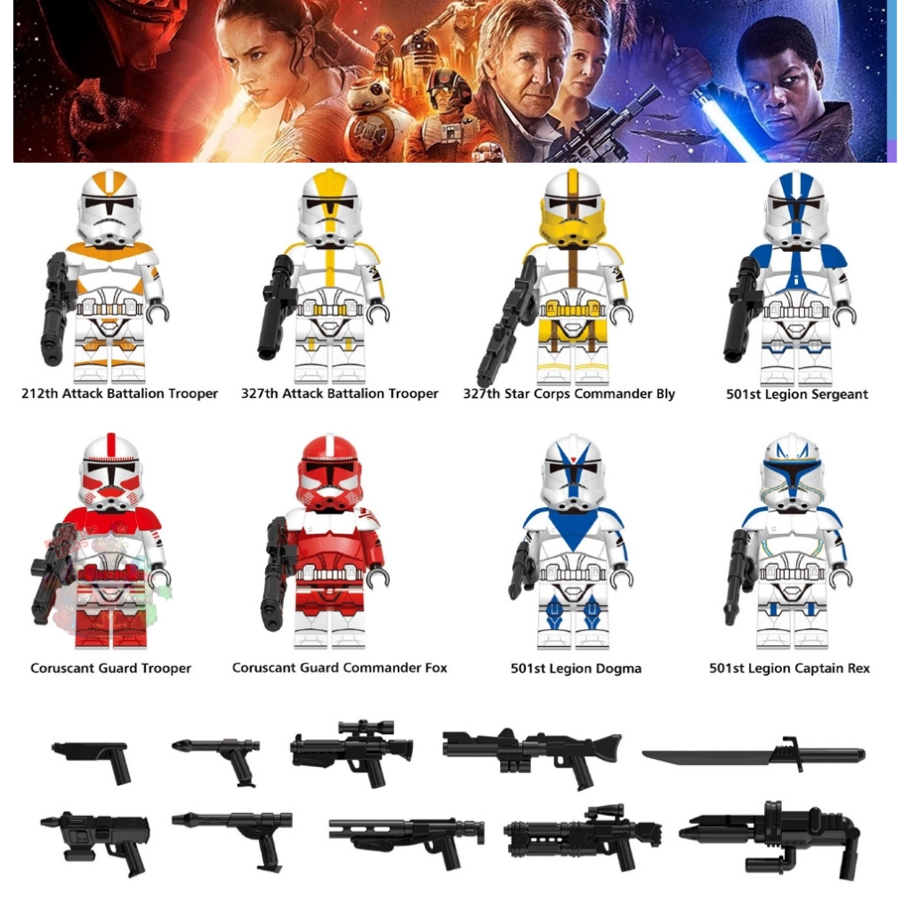 star w troopers Minifigure miniatura de coleção mand st Dark battalion 501st Legion Dogma Coomander
