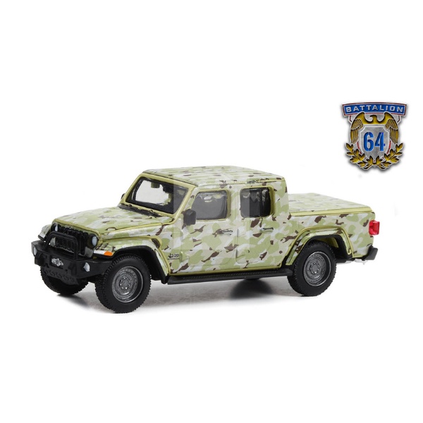 Jeep Gladiator 2022 US Army - Battalion 64 Série 3 - Militar - Greenlight - 1/64