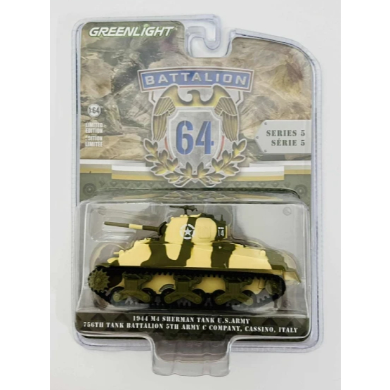 Greenlight - 1944 M4 Sherman Tank U.S.Army 756TH Tank Battalion 5th Army C Company Cassino Italy - Battalion 64