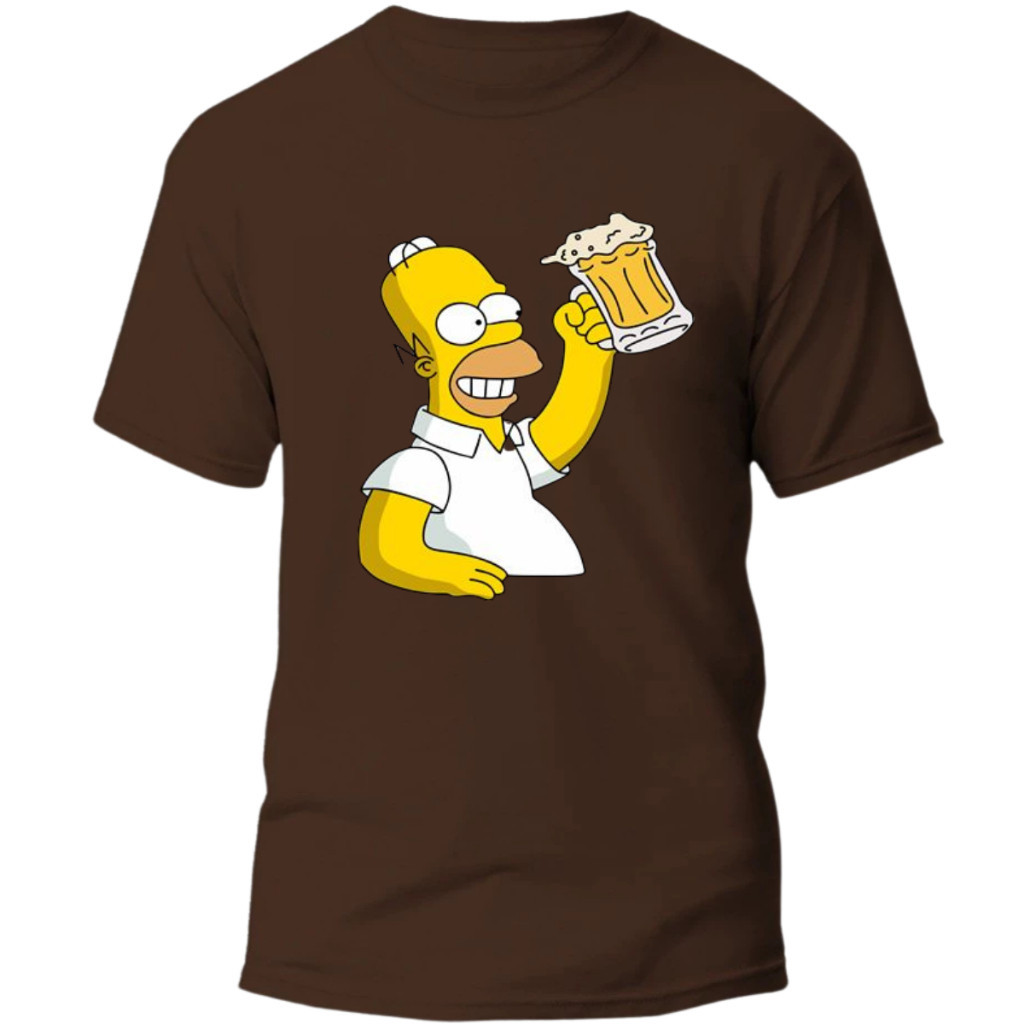 Camiseta Simpsons Cerveja Duff Beer Camisa Masculina Desenho Homer Simpson Algodao Premium Estampa Geek Pop